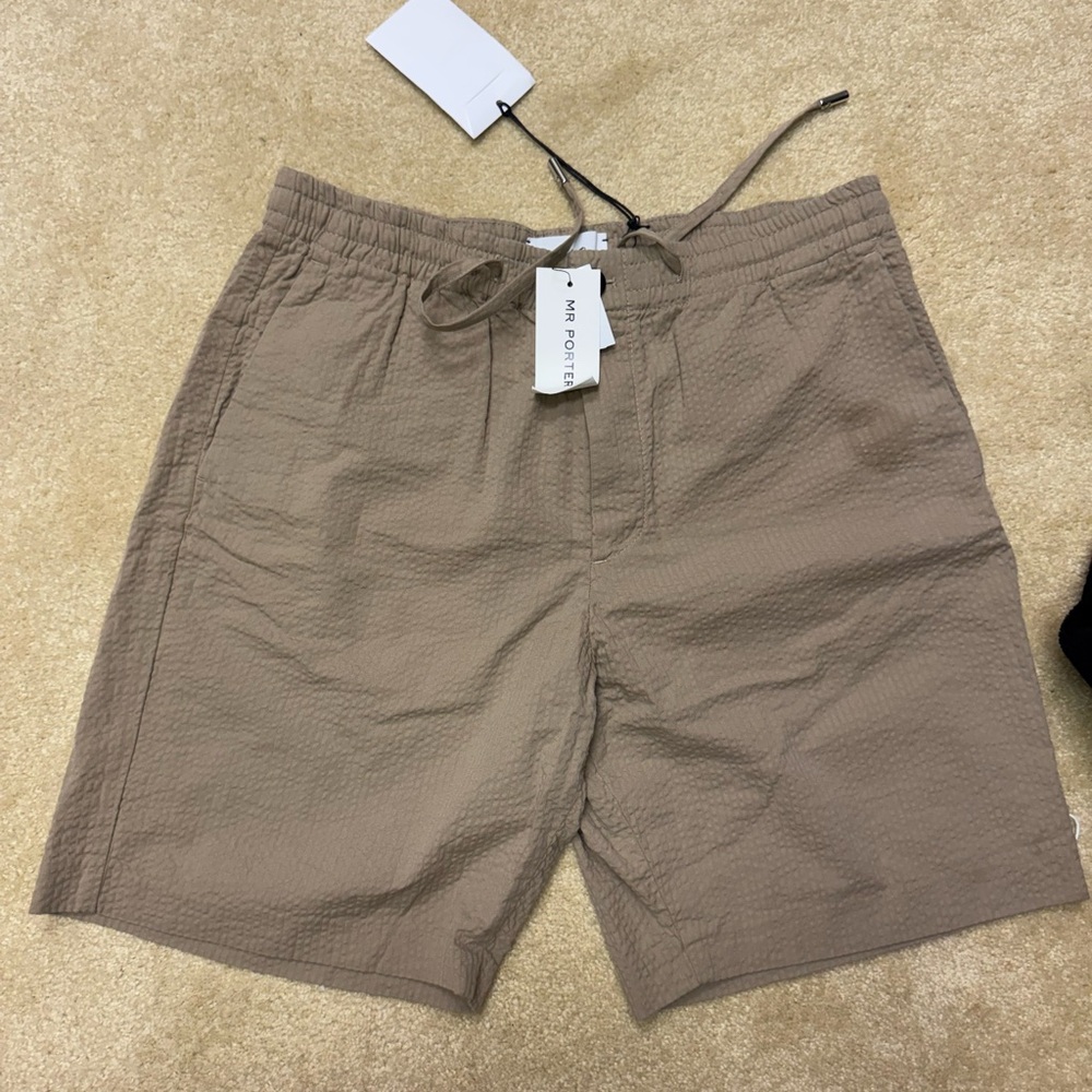 Tan Flat Front Lightweight Shorts for Everyday Comfort